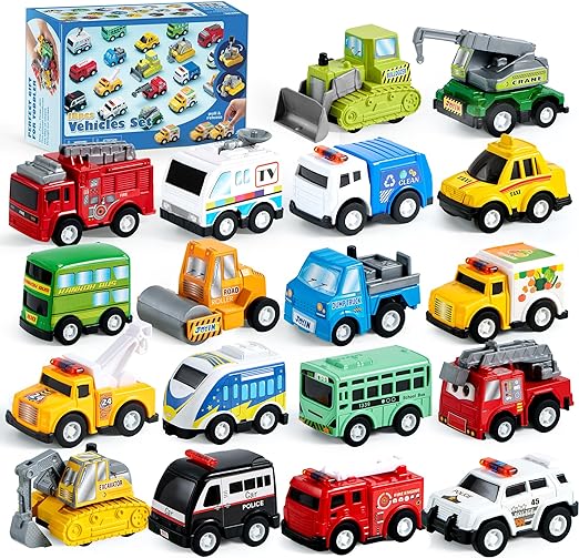 4 x Assorted Pull Back Toy Vehicles